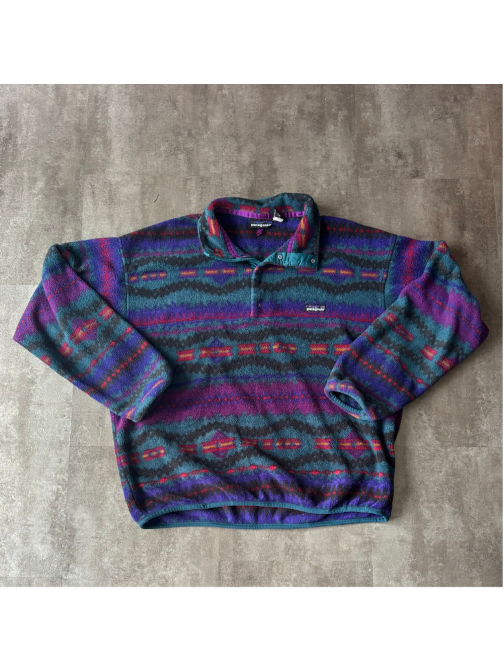 Vintage Patagonia Fleece Sweater Sacajawea Bluegrass Mens Size Large
